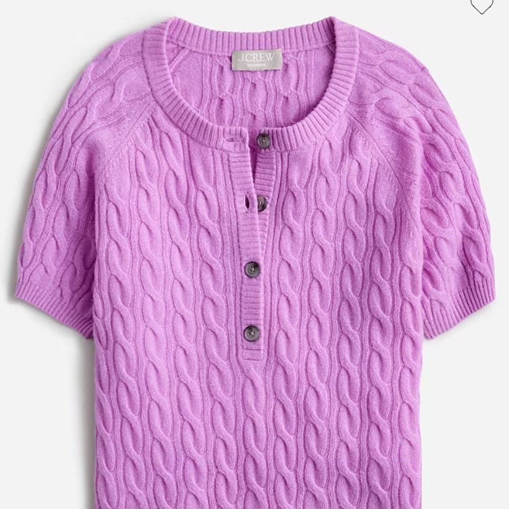 J. Crew Cashmere Cable Knit Hanley Tshirt